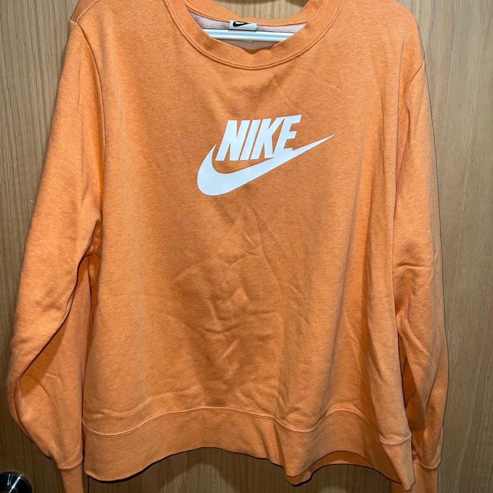 Nike Women's Orange Crew Neck Sweater